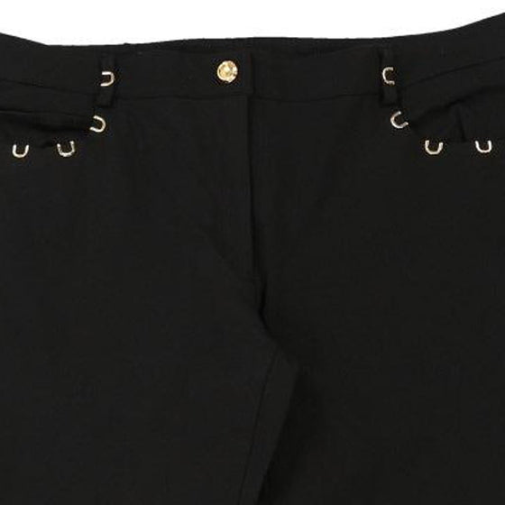 Cavalli Class Cropped Trousers - 42W UK 22 Black Cotton