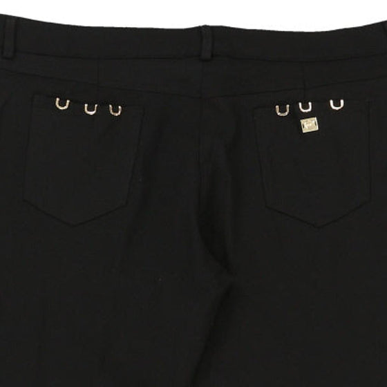 Cavalli Class Cropped Trousers - 42W UK 22 Black Cotton