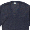 Benetton V-neck Jumper - Medium Blue Cotton