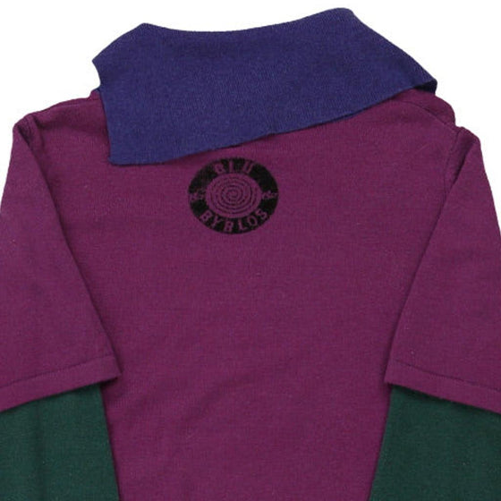 Byblos Jumper Dress - Large Purple Cotton