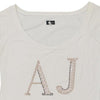 Armani Jeans Spellout Top - Large White Cotton