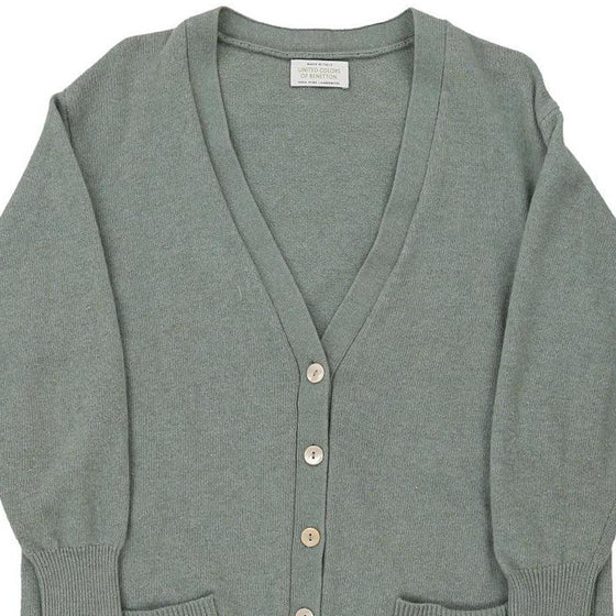 Benetton Cardigan - XL Green Wool