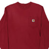 Pre-Loved red Carhartt Long Sleeve T-Shirt - mens medium