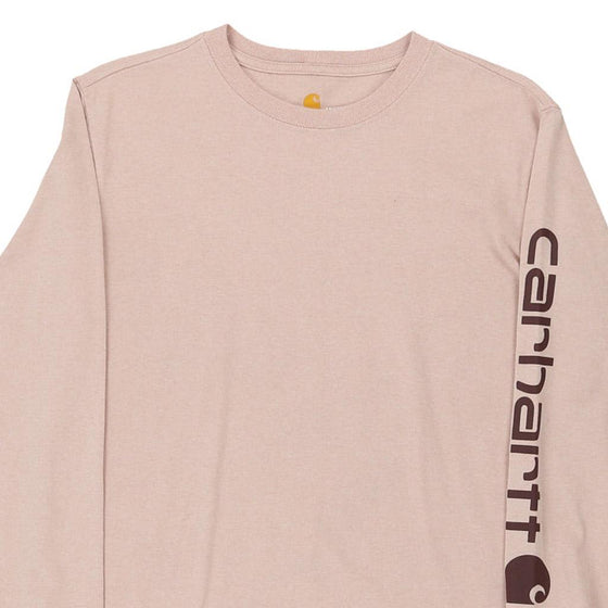 Pre-Loved pink Carhartt Long Sleeve T-Shirt - womens medium