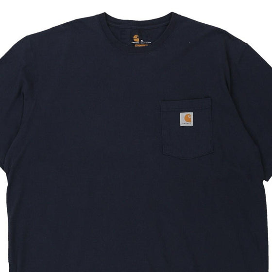 Pre-Loved navy Carhartt T-Shirt - mens x-large