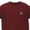 Pre-Loved burgundy Carhartt T-Shirt - mens medium