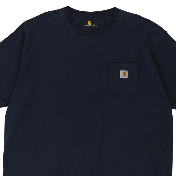 Pre-Loved navy Carhartt T-Shirt - mens xx-large