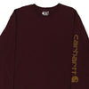 Pre-Loved burgundy Carhartt Long Sleeve T-Shirt - mens large