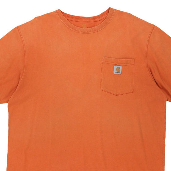 Pre-Loved orange Carhartt T-Shirt - mens large