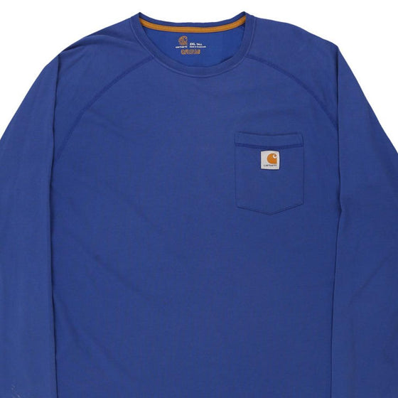 Pre-Loved blue Carhartt Long Sleeve T-Shirt - mens xx-large