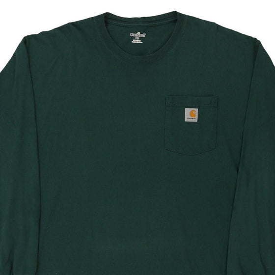 Pre-Loved green Carhartt Long Sleeve T-Shirt - mens x-large