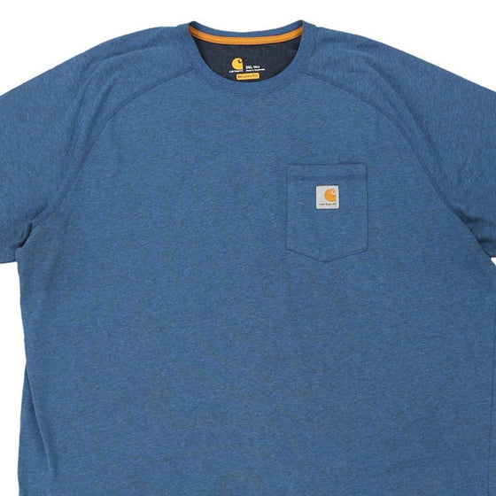 Pre-Loved blue Carhartt T-Shirt - mens xxx-large