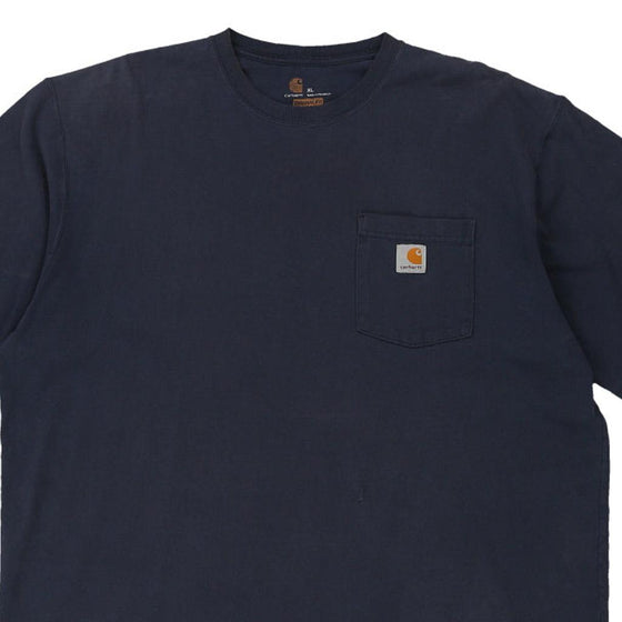 Pre-Loved navy Carhartt T-Shirt - mens x-large