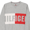 Vintage grey Tommy Hilfiger Denim Sweatshirt - mens medium