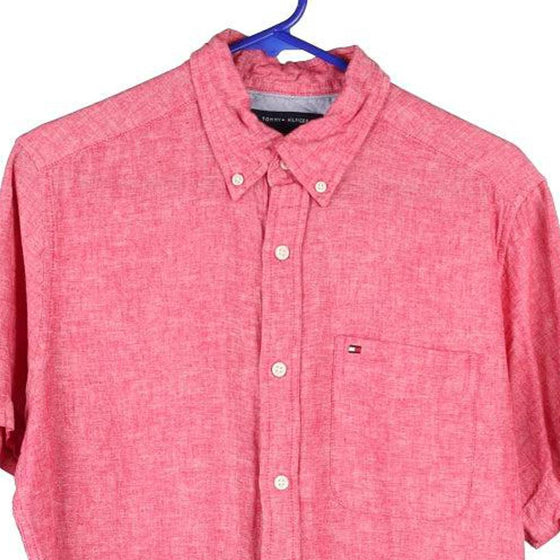 Vintage pink Tommy Hilfiger Short Sleeve Shirt - mens small