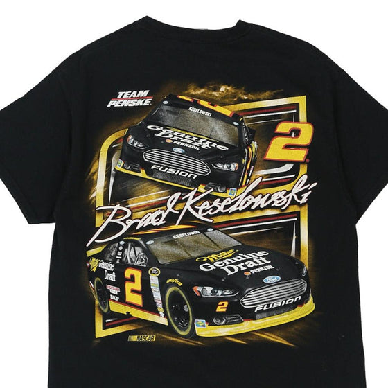 Vintage black Brad Keselowski Gildan T-Shirt - mens medium