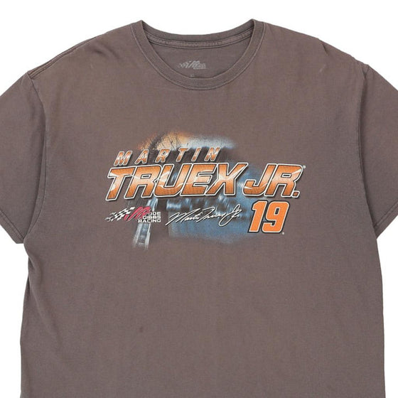 Vintage brown Martin Truex Jr. 19 Joe Gibbs Racing T-Shirt - mens x-large