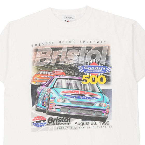 Vintage white Bristol 500, 1999 Chase Authentics T-Shirt - mens large