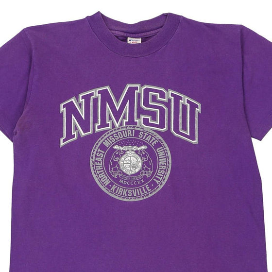 Vintage purple Single Stitch Made in USA Missouri State University Champion T-Shirt - mens large