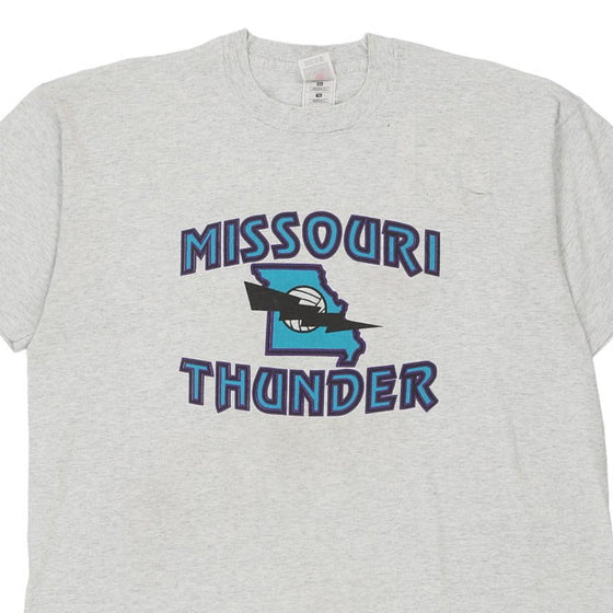 Vintage grey Single Stitch Made in USA Missouri Thunder Fruit Of The Loom T-Shirt - mens x-large