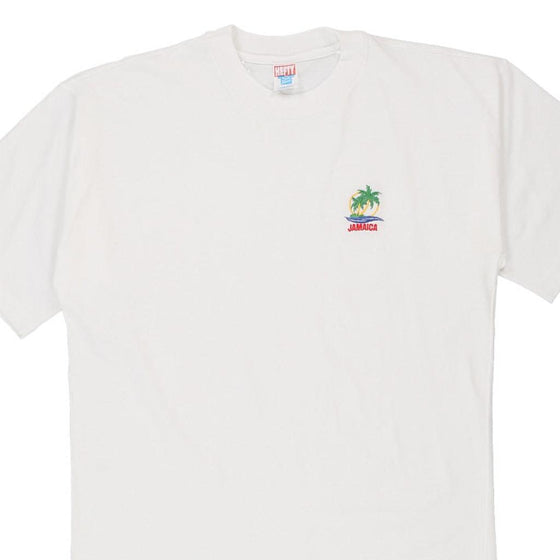 Vintage white Single Stitch Jamaica Hefty T-Shirt - mens x-large