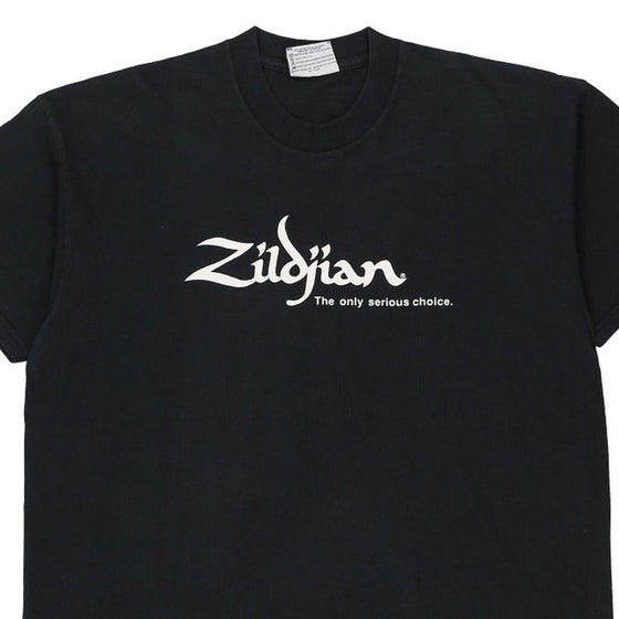 Vintage black Zildjian Lee T-Shirt - mens x-large