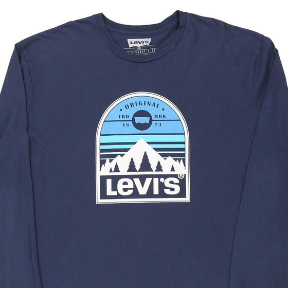 Vintage navy Levis Long Sleeve T-Shirt - mens xx-large