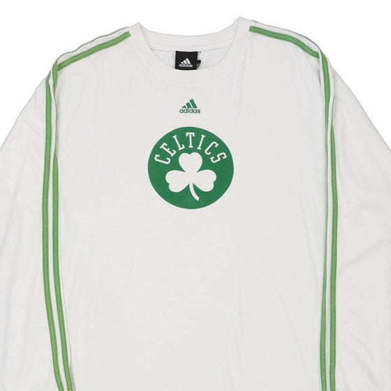 Vintage white Boston Celtics Adidas Long Sleeve T-Shirt - mens xx-large