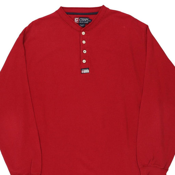 Vintage red Henley Chaps Ralph Lauren Long Sleeve T-Shirt - mens x-large