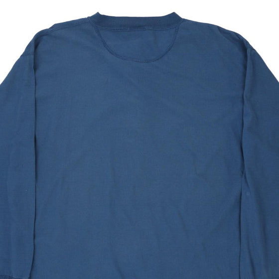 Vintage blue Henley Levis Long Sleeve T-Shirt - mens x-large