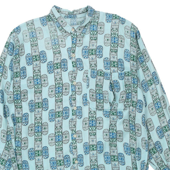 Vintage blue Mak Uno Patterned Shirt - mens large