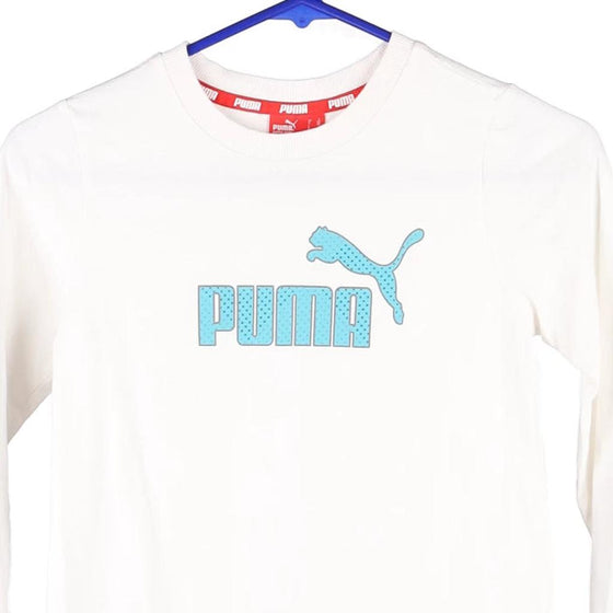 Vintage white Age 6-7 Puma Long Sleeve T-Shirt - girls small