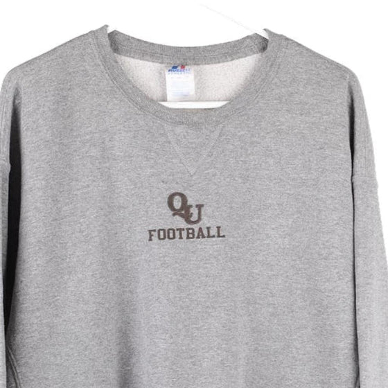 Vintage grey QU Football Russell Athletic Sweatshirt - mens x-large