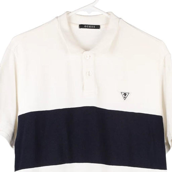 Vintage white Guess Polo Shirt - mens medium