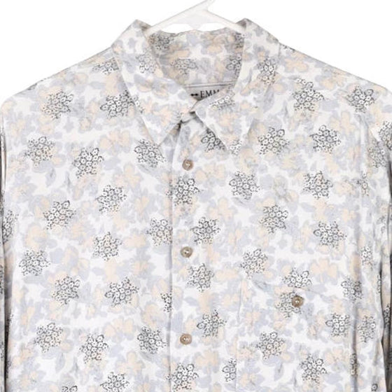 Vintage white Enrico Maria Meco Patterned Shirt - mens medium