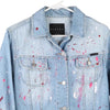 Vintage blue Paint Splattered Sisley Denim Jacket - womens large