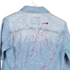 Vintage blue Paint Splattered Sisley Denim Jacket - womens large