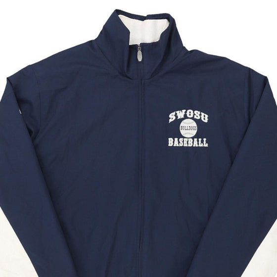 Vintage navy Swosu Baseball Majestic Jacket - mens large