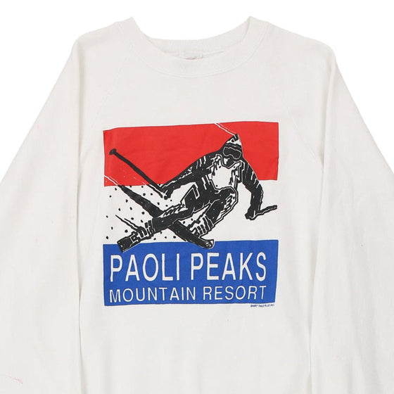 Vintage white Paoli Peaks Fruit Of The Loom Sweatshirt - mens small