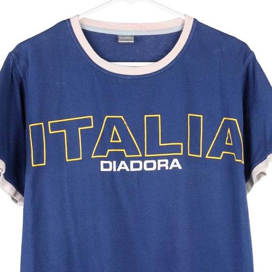 Vintage blue Italia Diadora T-Shirt - mens large