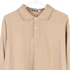 Vintage beige Fila Long Sleeve Polo Shirt - mens x-large