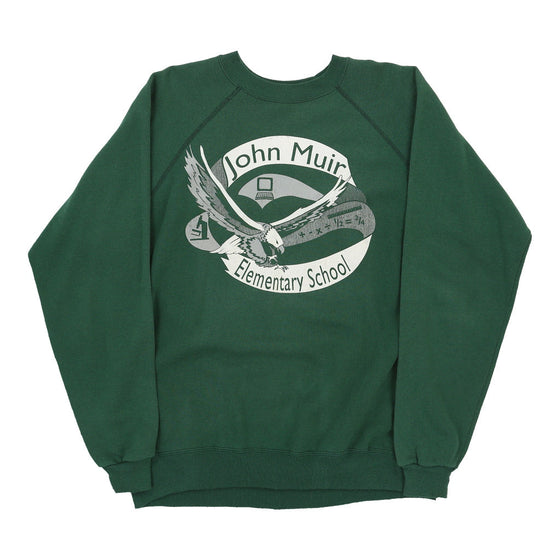 John Muir Elementary School Hanes Petite Sweatshirt - Large Green Cotton Blend sweatshirt Hanes   