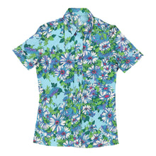  Unbranded Floral Short Sleeve Shirt - Small Blue Polyester short sleeve shirt Unbranded   