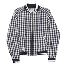  Merona Checked Bomber Jacket - Medium Navy Cotton bomber jacket Merona   