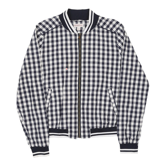 Merona Checked Bomber Jacket - Medium Navy Cotton bomber jacket Merona   