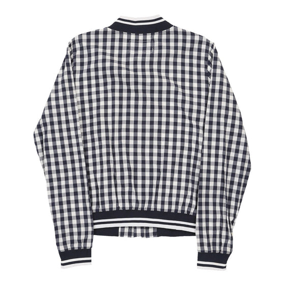 Merona Checked Bomber Jacket - Medium Navy Cotton bomber jacket Merona   