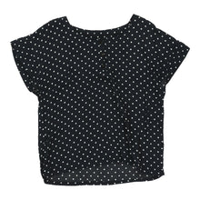  Unbranded Polka Dot Blouse - Medium Black Polyester blouse Unbranded   