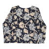 Unbranded Floral Blouse - Large Navy Polyester blouse Unbranded   