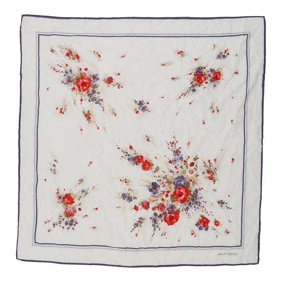 Olga Greco Floral Scarf - No Size White Polyester scarf Olga Greco   