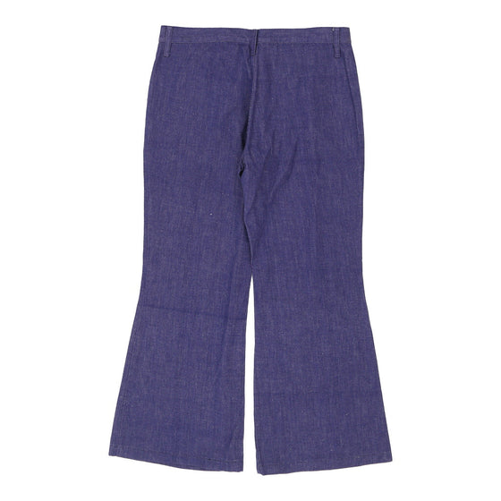 Unbranded Flared Trousers - 33W UK 12 Blue Cotton trousers Unbranded   